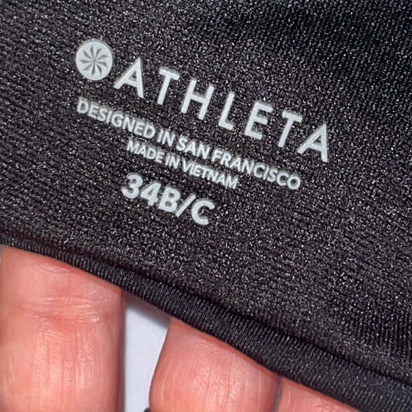 ATHLETA BRA CUP WRAP HALTER BIKINI Swim TOP Underwire Black Women’s Size 34 B/C - Picture 9 of 10